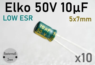 SATOR_STORY 10uF 50V Elektrolyt Kondensator Radial ELKO LOW ESR Capicator 5x7mm 105°