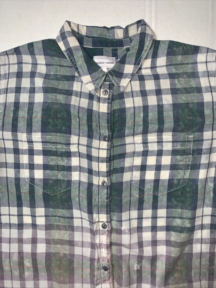 Usada - Camisa a Cuadros Frontales Melrose and Market Botón Mujer (Talla M) Foto 4 de 4