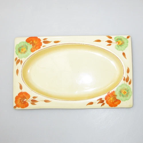 Clarice Cliff Royal Staffordshire Biarritz Small Serving Plate - Sundew (Orange)