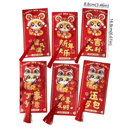 6pcs Chinese Style 3D New Year Money Pocket Celebration Party - Picture 2 of 10