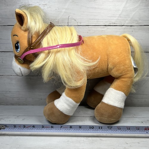 Build A Bear Horse And Hearts Palomino Pony Tan & White Blue Heart BAB - Picture 7 of 8
