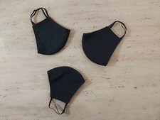 Pack of 3 reusable washable face mask - Black  Dark-Orange