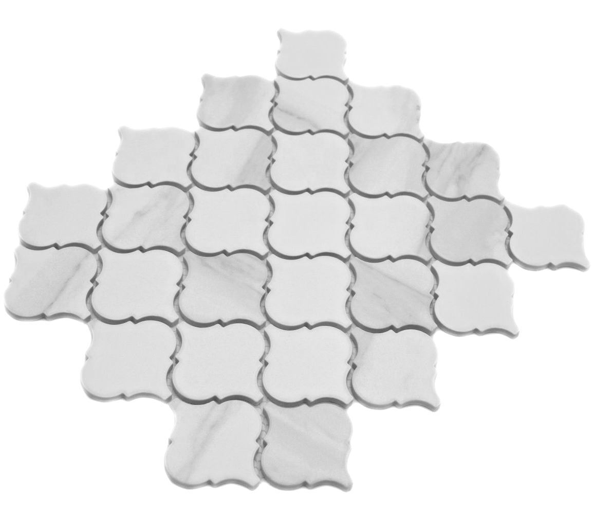 Céramique Mosaïque Florentine Carrara Optique Vintage Blanc Gris 13