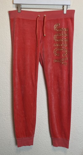 Juicy Couture Coral Pink Velour Pants 