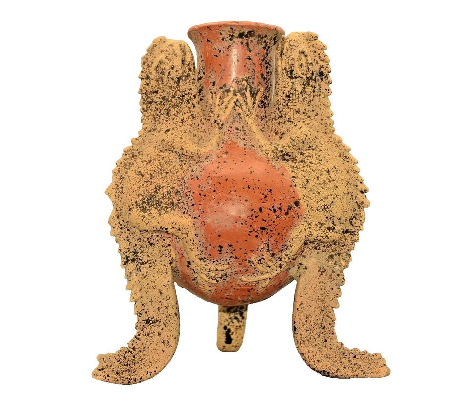 MAMA MONO Original Vintage Mexican Pottery Huichol Desert Statue Sculpture Vase - Image 4 of 4