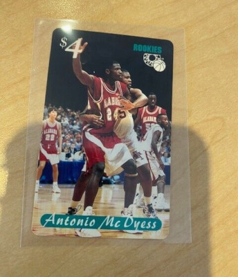 1995 Classic Rookies Phone Card $4 Antonio McDyess RC #'rd 3274/6334 - Scratched