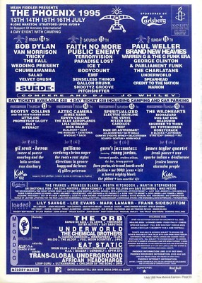 F11 BILDERGRÖSSE WERBUNG 15X11 THE PHOENIX CONCERT 1995 BOB DYLAN