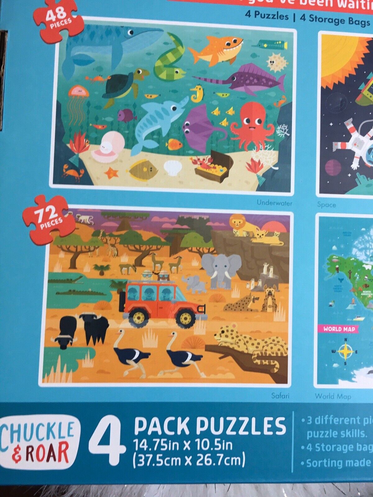 Chuckle & Roar Jigsaw Kids Puzzles 4pk