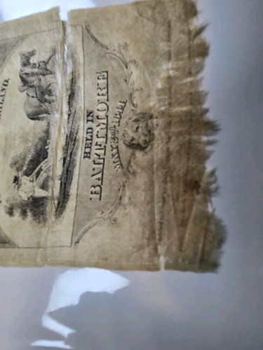 Henry Clay 1844 Original Damaged Silk Campaign Ribbon Whig Candidate Rare Large - Picture 4 of 7