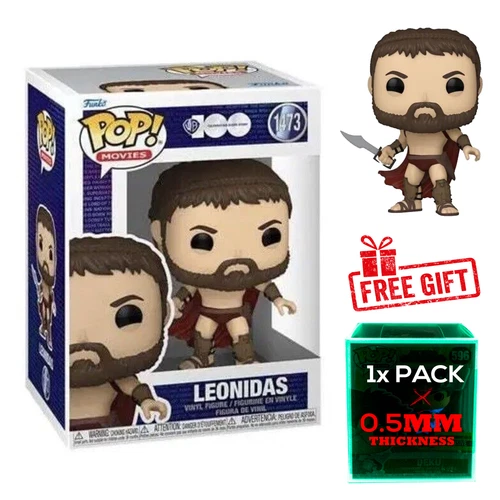 FUNKO POP! MOVIES: 300 King Leonidas #1473 w/Glow in the Dark Box Protector