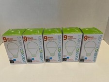 Simply Conserve 9 Watt A19 LED Dimmable Lamps 800 Lumens - Lot Of 5 NEW