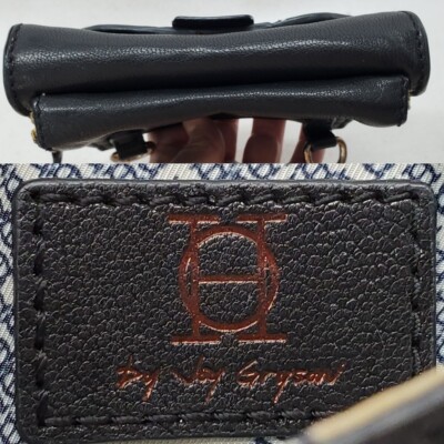 Joy Gryson Black Leather Gold Studs 2 Compt. Wallet