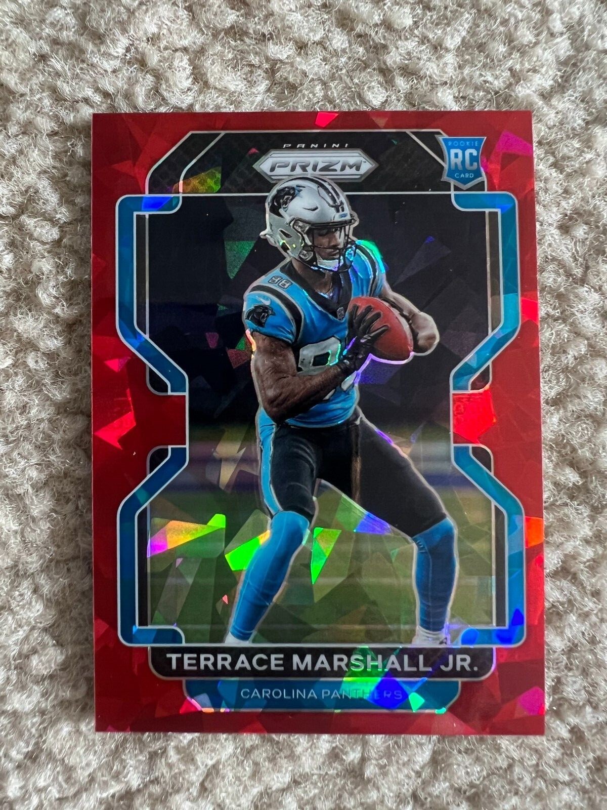 Terrace Marshall Jr. 2021 Panini Prizm Red Cracked Ice Rookie RC #348 Panthers