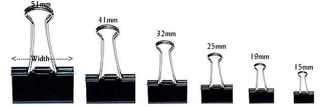 Foldback Clips in Gold, Silver, Black and White various Sizes -  Canada