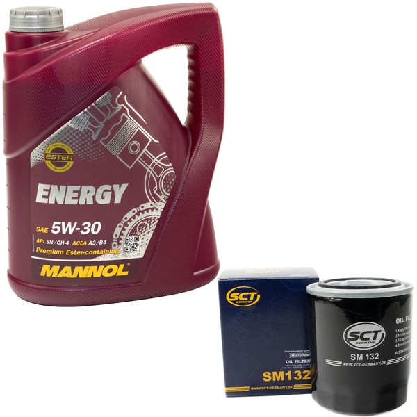 MotoröL Set 5W-30 5 Liter + ÖLfilter SM 132 FüR Infiniti J30 Q45 Nissan Primera-image
