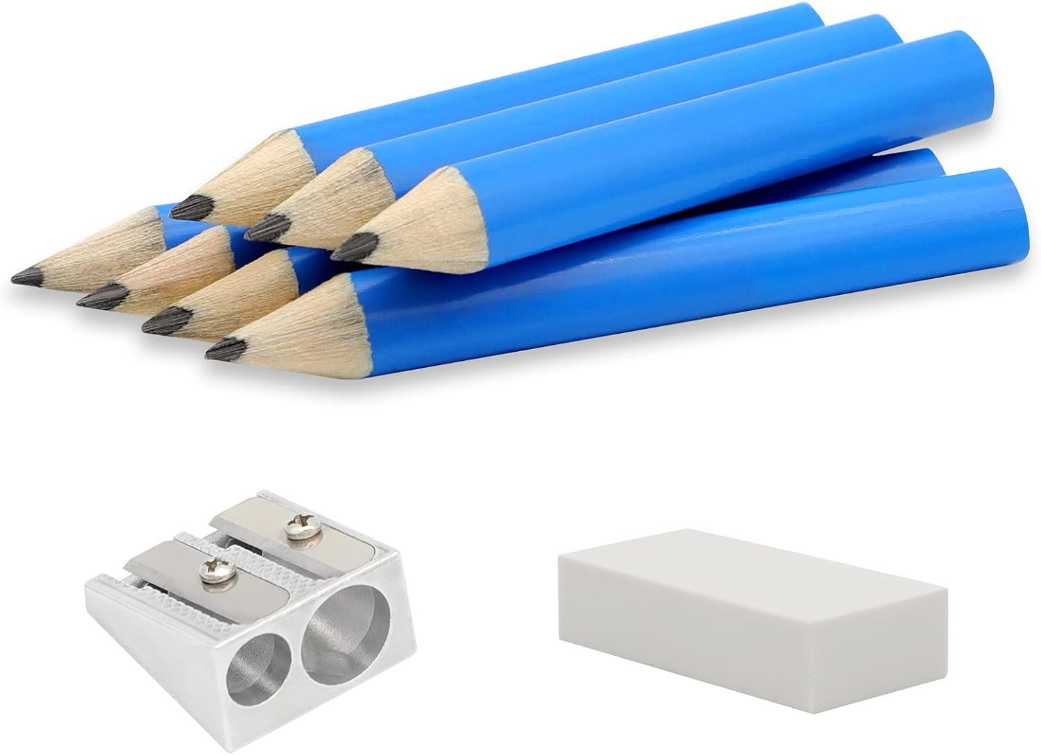 3.5 Inch Short Triangular Fat Pencils for Preschoolers Toddlers Kindergarten, Mi