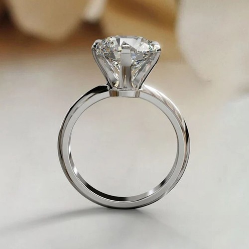 3CT Round Lab Grown IGI Certified Diamond Bridal Engagement Ring In 950 Platinum - Picture 3 of 13