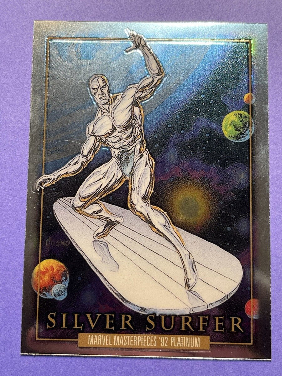 2024 Marvel Masterpieces '92 Platinum Silver Surfer #90 Base