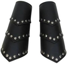 Set of Faux Leather Arm Guards - Black - One Size Rustic Vintage Home Decor Gift