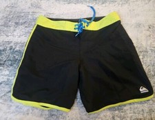 Quiksilver Boardshorts Black Neon Beach Swimsuit Surf