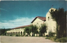 Façade of Mission Santa Inés, Solvang, California Postcard