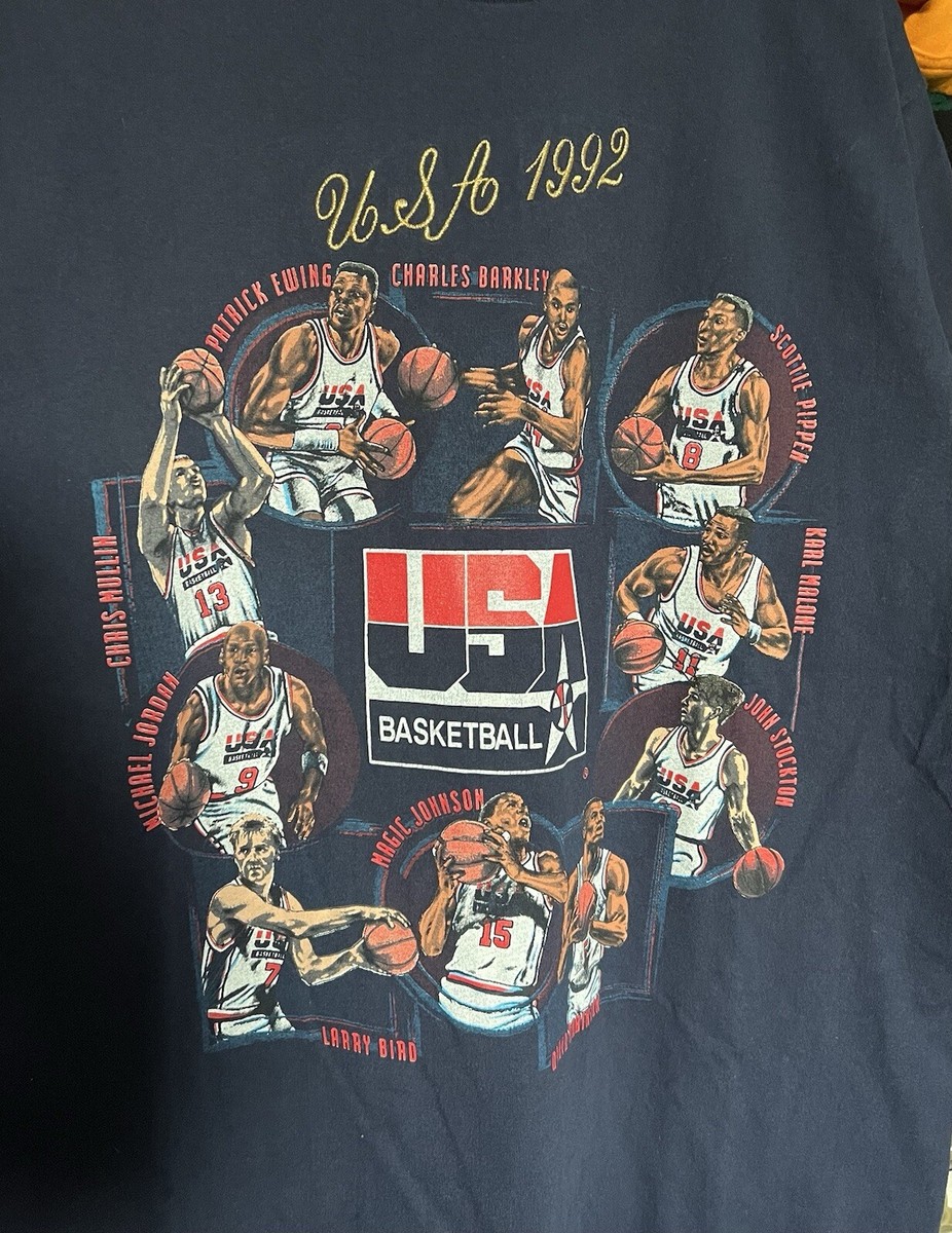 Vintage 1992 Nutmeg USA Dream Team Mens Basketball Shirt