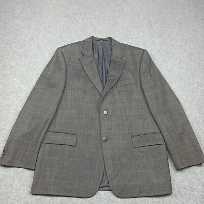 Digel Mens Blazer Jacket Sakko EUR 27 UK 44S Grey Herringbone Stretch Protect3