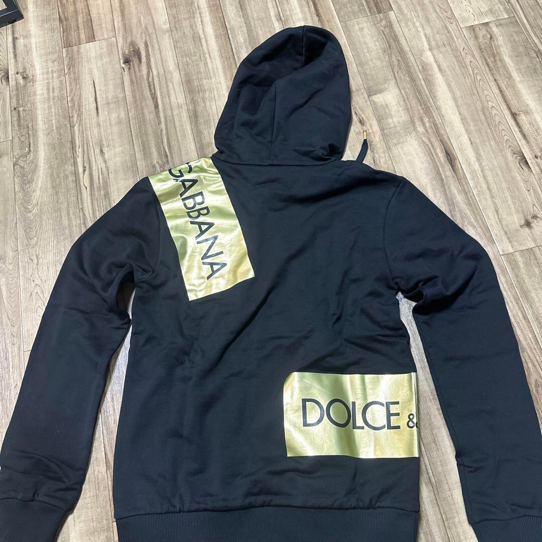 DOLCE & GABBANA DG Gold Logo Print Pullover Hoodie Zip Jacket