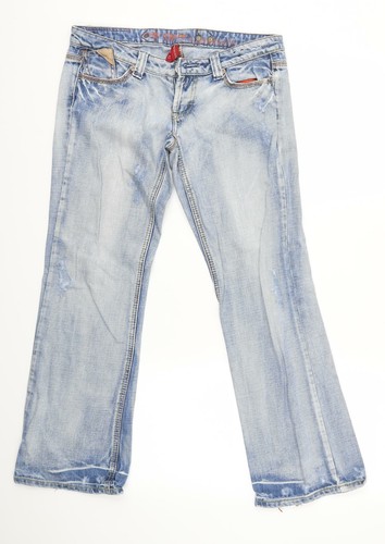 Topshop Womens Blue Bootcut Jeans Size 