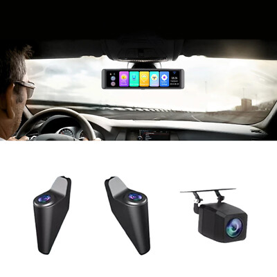 4-Channel 360° Dash Cam – 12” Screen, 4K Front + 1080P Sides & Rear, ADAS & BDS
