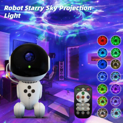 2024 New Robot Galaxy Projector Night Light Starry Sky Lamp With Remote Control