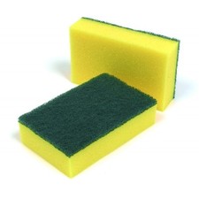 Sponge Scourers High Quality Heavy Duty Green and Yellow  - 50 