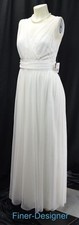 Tevolio cream tulle mesh wedding gown V neck bridesmaid dress sleeveless 6 NWT