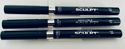 NEW L'Oreal Paris Infallible SCULPT Liquid Eyeliner - Black - Set of 3