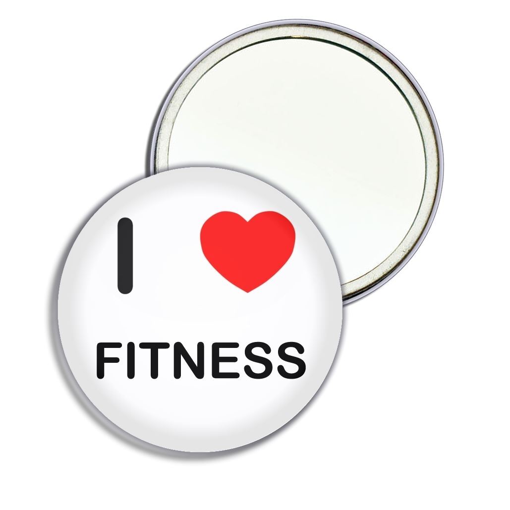 Fitness I Love Heart runder Spiegeltasche kompakt (55 mm oder 77 mm)