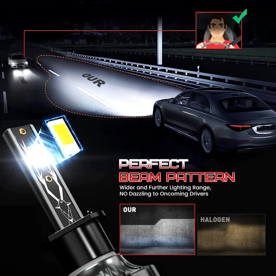 OEM MODIGT H1 LED Headlight Bulbs Kit Low Beam For Mitsubishi Grandis 2004-2010 - image 2 of 4