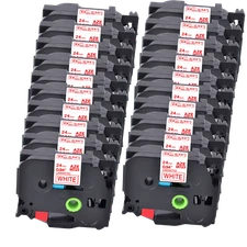 20PK Compatible with Brother PT-H110 TZ252 TZe252 Red on White Tape 1" Label