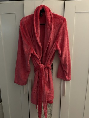 Joe Boxer Women's Pink Robe Size Large Long Sleeve Pockets Soft Cozy