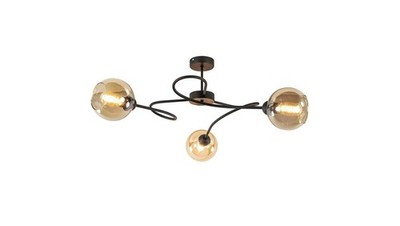 5901087124915 Lampa sufitowa nowoczesna 3xE27 VESPER BLACK/HONEY KETER LIGHTING