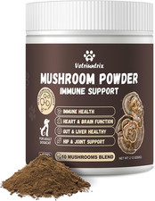Turkey Tail Mushroom Powder for Dogs, Organic 10 Mushroom Blend for Lipoma Lumps