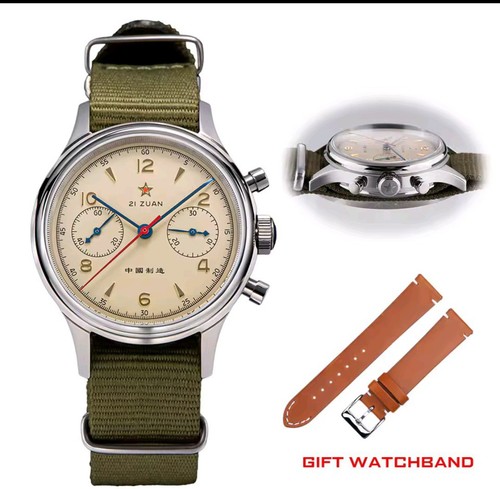 Reloj cronógrafo piloto Seagull ST1901 1963 cristal zafiro 38 mm