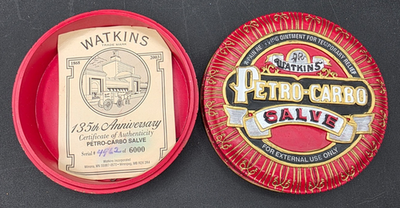 Watkins Petro Carbo Salve 135th Anniversary Cast Resin Trinket Box