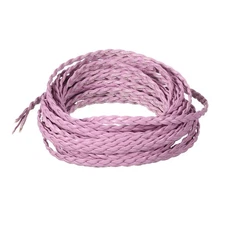 Braided Leather Cord, 5.5 Yards 5mm Flat Craft Leather String, Pink