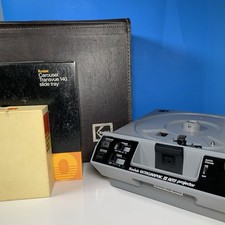 Kodak Ektagraphic III AMT Carousel Slide Projector W/ Extras Leather Case VIDEO