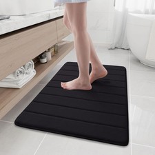 Memory Foam Bath Mat 35.4 x 24, Ultra Soft Absorbent Bathroom Rugs Black,