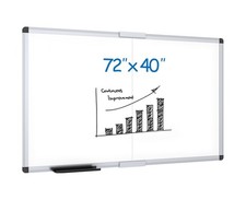 VIZ-PRO Magnetic Dry Erase Board, 72 X 40 Inches, Foldable Wall-Mounted White...