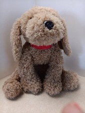 Gund Puddles Brown Puppy Dog 5317 CUTE 14  Floppy Plush Tan w/ Red Collar