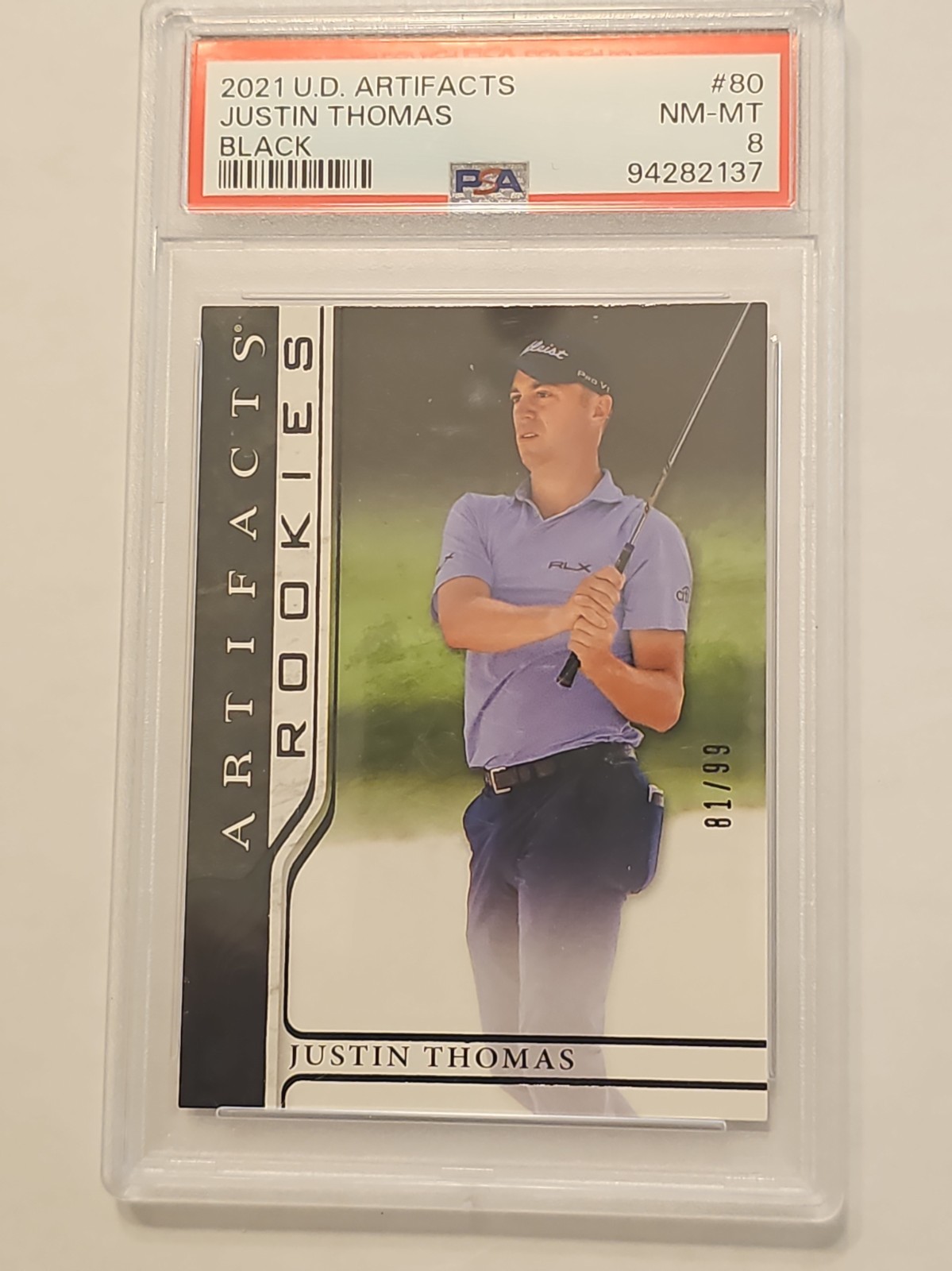 2021 Upper Deck Artifacts Justin Thomas Rookie Black /99