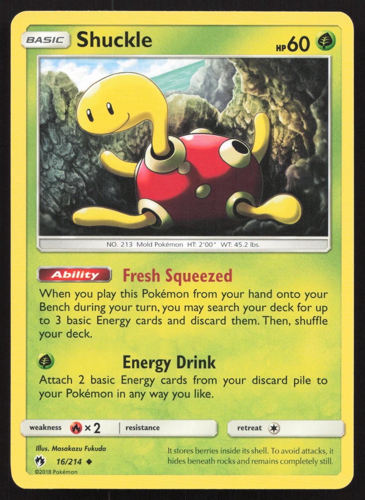Shuckle 16/214 Uncommon Lost Thunder Pokemon LP