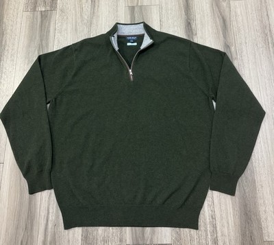 Peter Millar XXL Artisan Crafted Cashmere Flex Quarter Zip Sweater GREEN